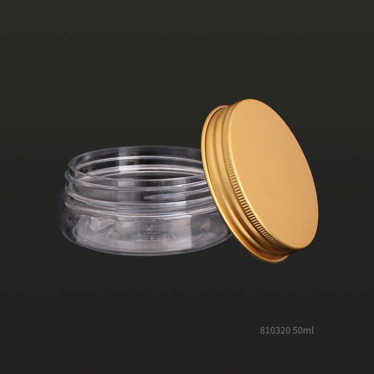 50ml 120ml 180ml 250ml Storage home use mason clear plastic jars with golden lids