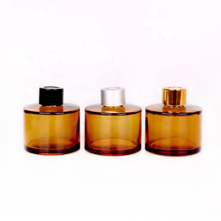 50ml 120ml 200ml round glass aroma diffuser bottle with aluminium plastic lid
