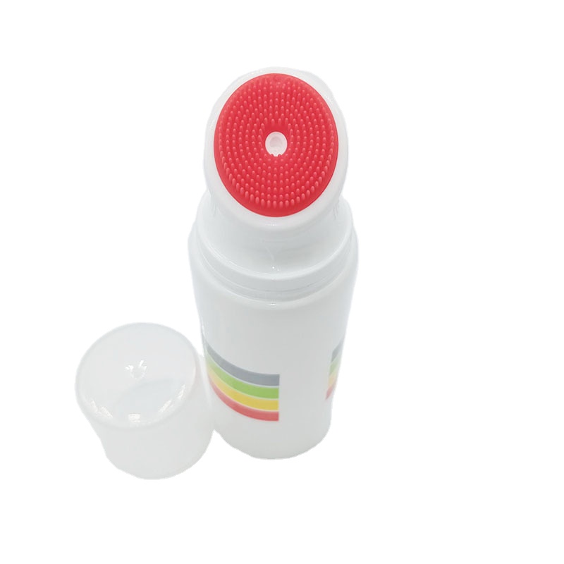 50ml 150ml pet cosmetic bottle facial wash bottles with silicone brush luxury cosmetic jars and bottles