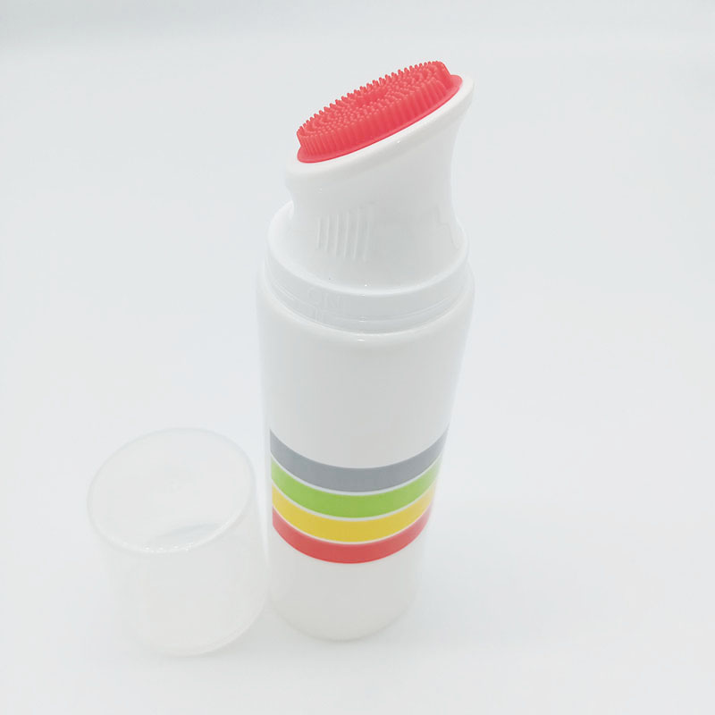 50ml 150ml pet cosmetic bottle facial wash bottles with silicone brush luxury cosmetic jars and bottles
