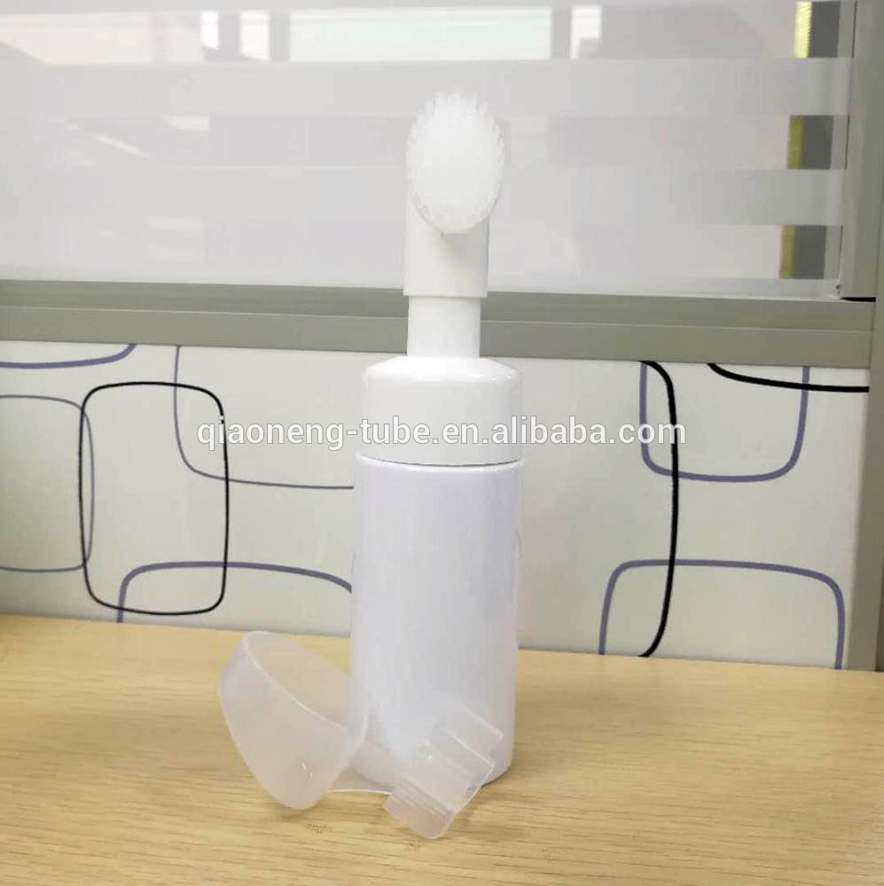 50ml 150ml pet cosmetic bottle facial wash bottles with silicone brush luxury cosmetic jars and bottles