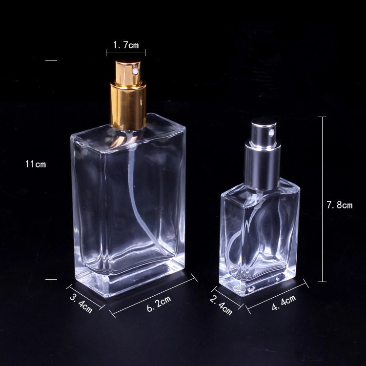 50ml 150ml rectangle empty atomizer glass pump spray perfume bottle