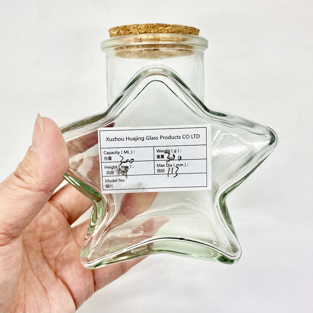 50ml 150ml small wishing star shape pentagram lucky star glass bottle wholesale candy jars glass for wedding gift