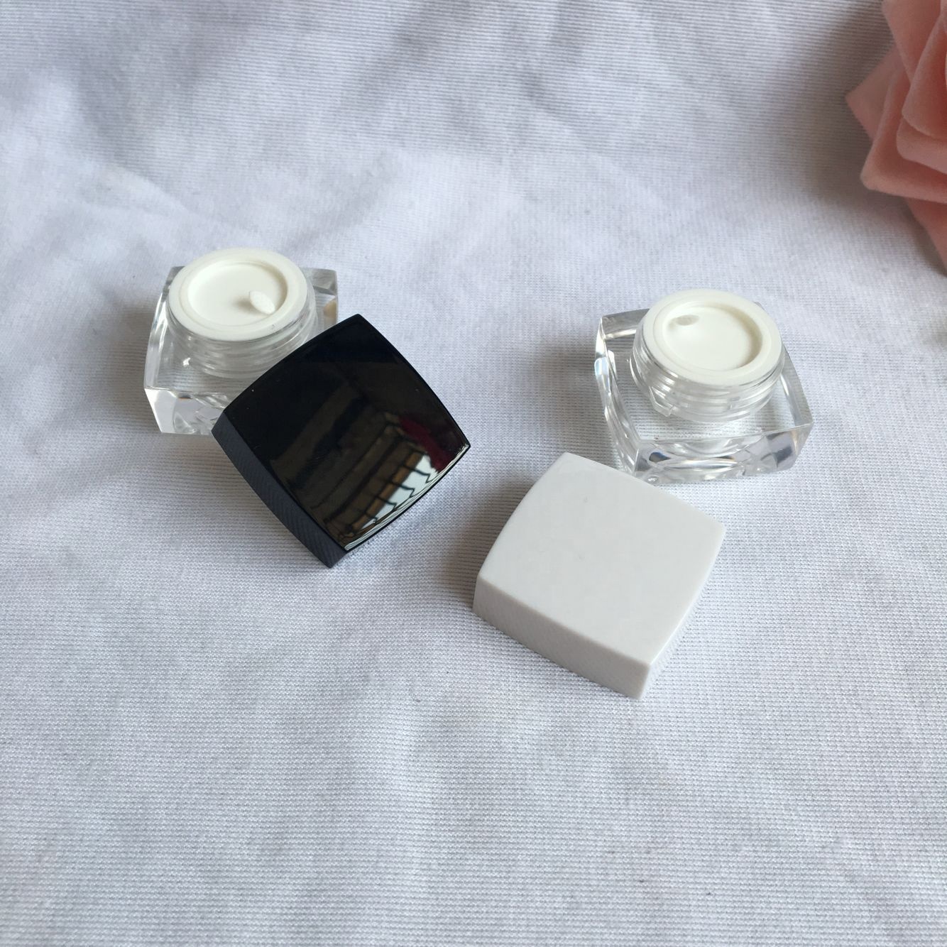 50ml 1oz 5g 10g 15g 20g 30g 50g Black Square Luxury Acrylic Cosmetic Creams Packaging Jar