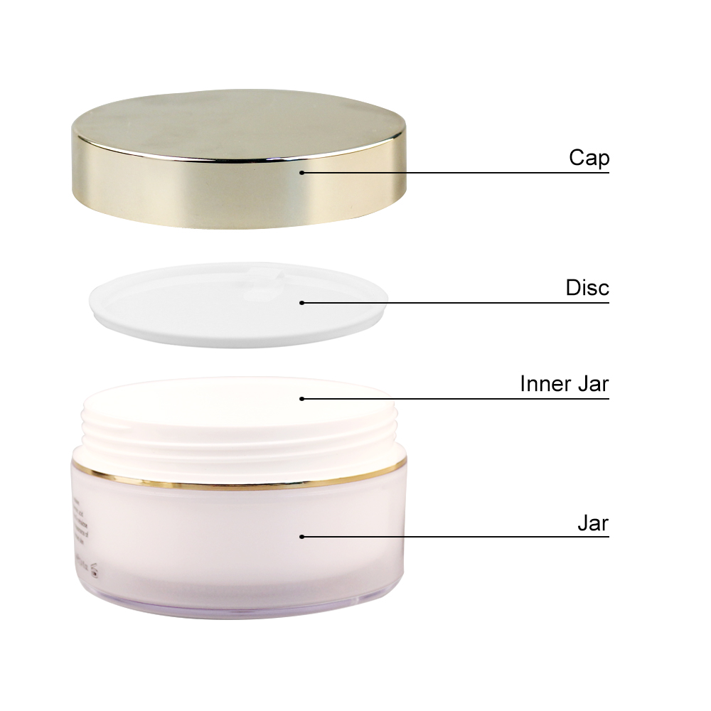 50ml 200ml 500ml plastic round cosmetic cream jar