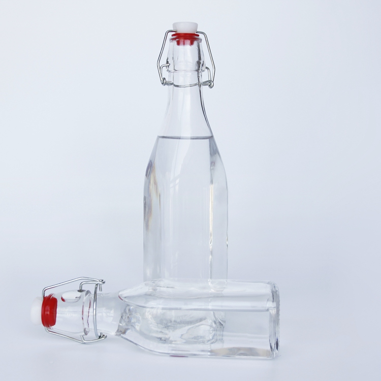 50ml 250ml 500ml 1L Liquor Bottle with Swing Top Colored Glass Swing Top Bottles