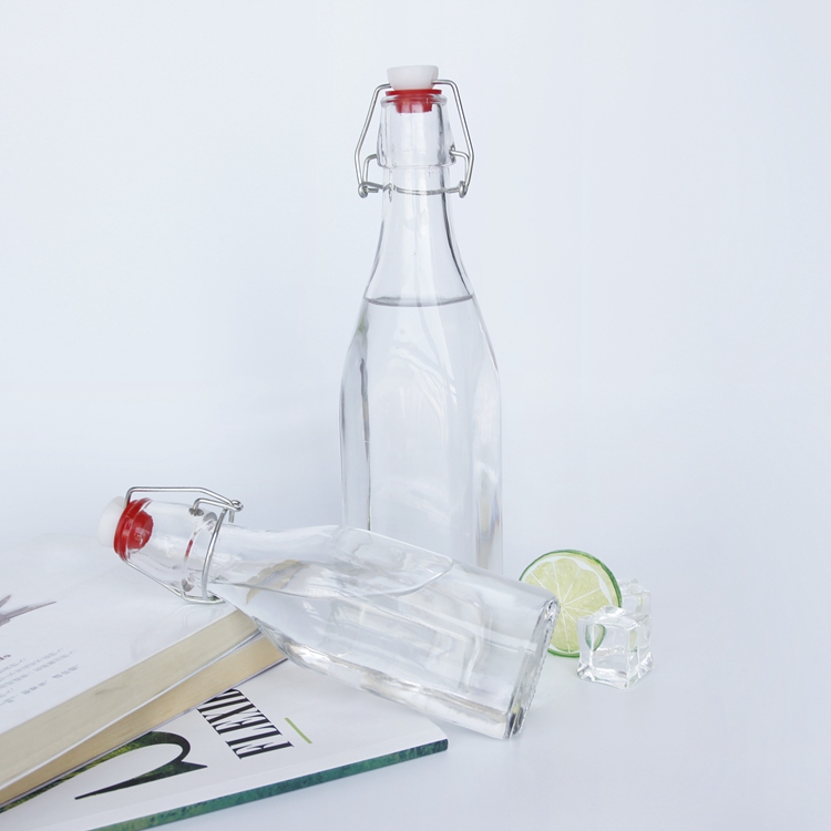 50ml 250ml 500ml 1L Liquor Bottle with Swing Top Colored Glass Swing Top Bottles