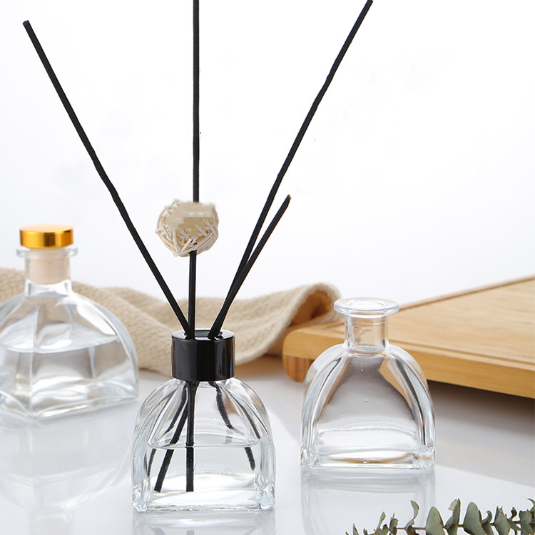 50ml-250ml empty clear glass storage aroma oil diffuser bottle with lid