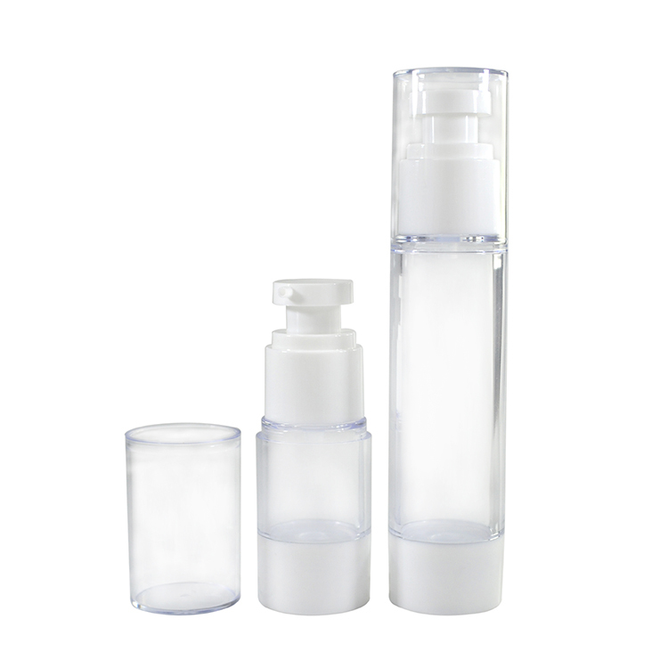 50ml 30ml 15ml Acrylic Cosmetic Airless Pump Bottle with cover