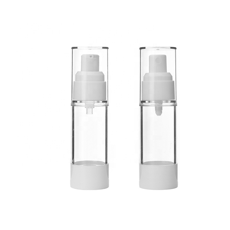 50ml 30ml 15ml Acrylic Cosmetic Airless Pump Bottle with cover