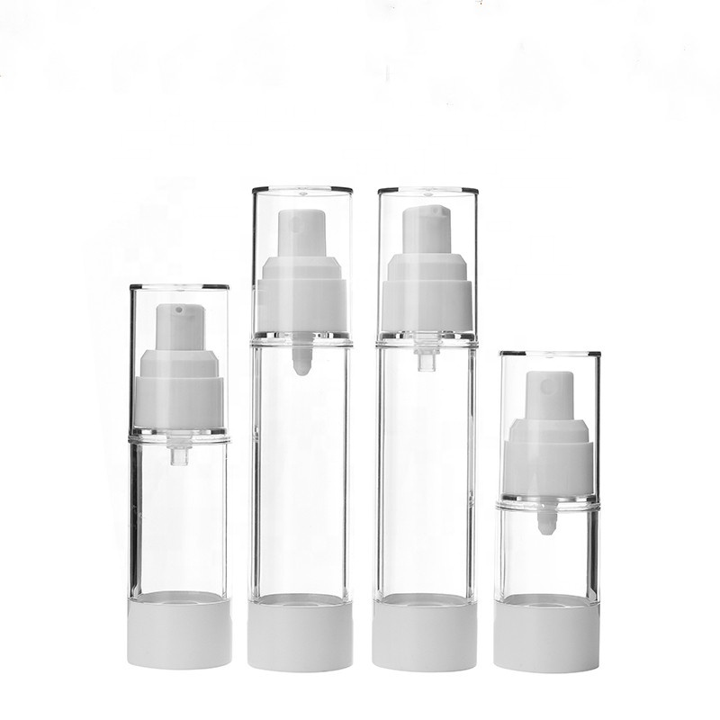 50ml 30ml 15ml Acrylic Cosmetic Airless Pump Bottle with cover