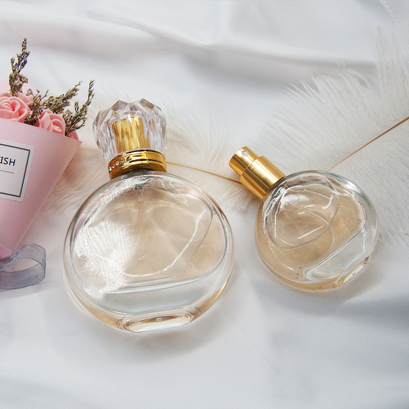 50ml 30ml Round Clear Empty Refillable Spray Glass Perfume Bottle