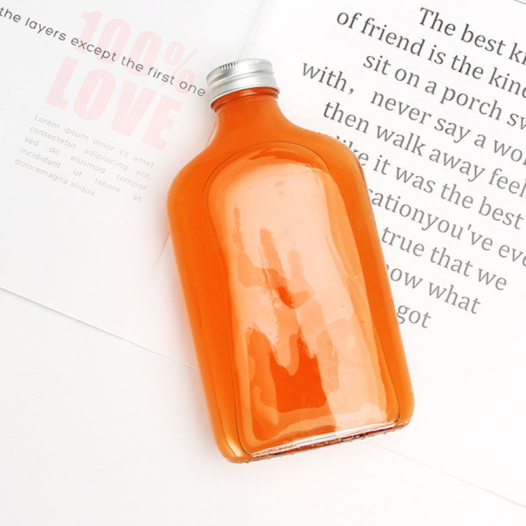 50ml- 350ml Ice Tea Flat Glass Hip Flask Cold Brew Coffee Bottles