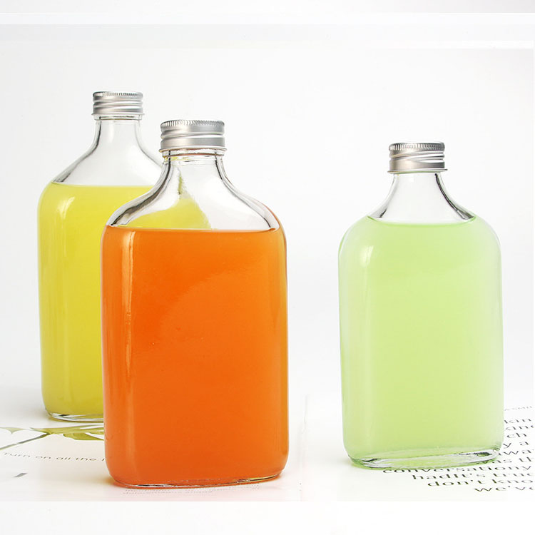 50ml- 350ml Ice Tea Flat Glass Hip Flask Cold Brew Coffee Bottles