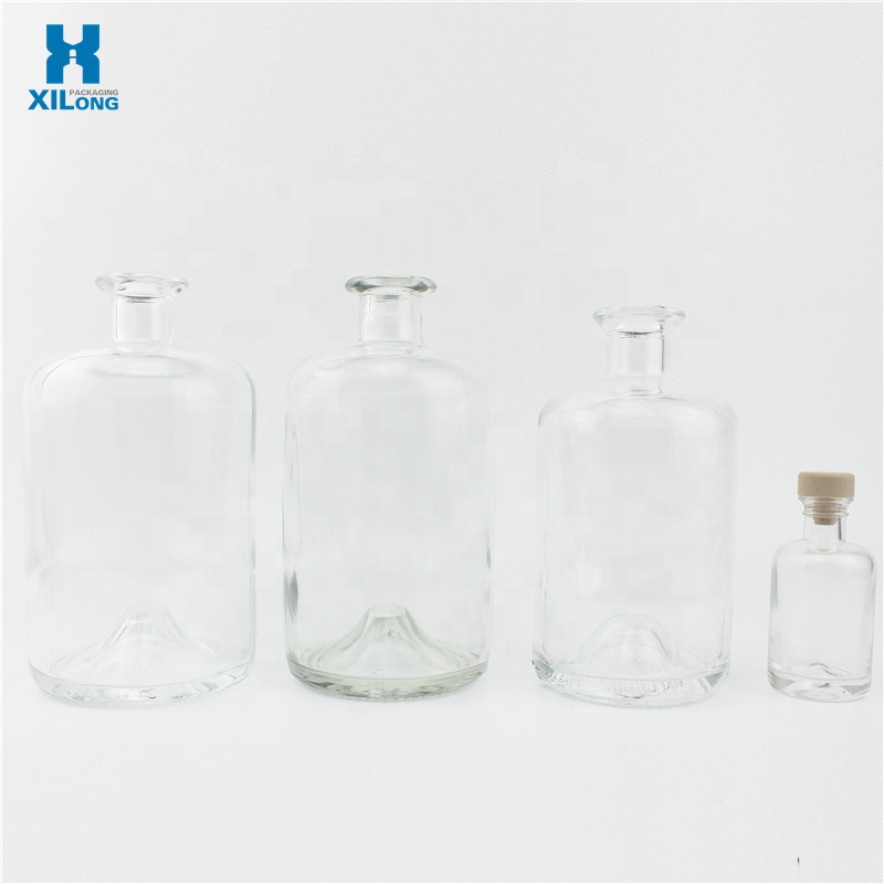 50ml 500ml 700ml 750ml Super Flint Standard Gin Glass Bottle With Cork