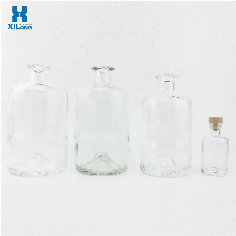 50ml 500ml 700ml 750ml Super Flint Standard Gin Glass Bottle With Cork