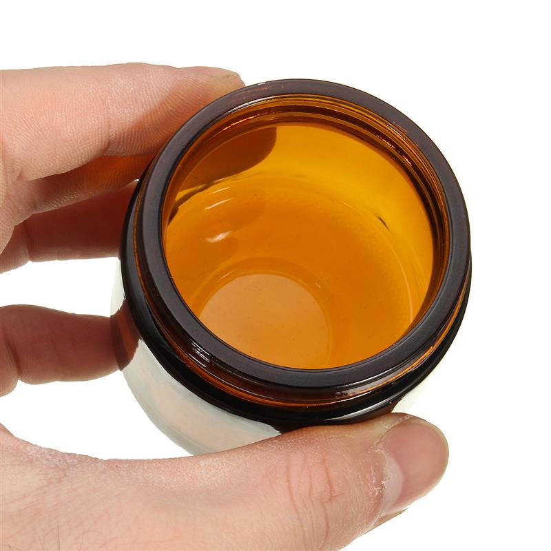 50ml 50g Amber crystal Glass Cosmetic Cream Container with Black Lids