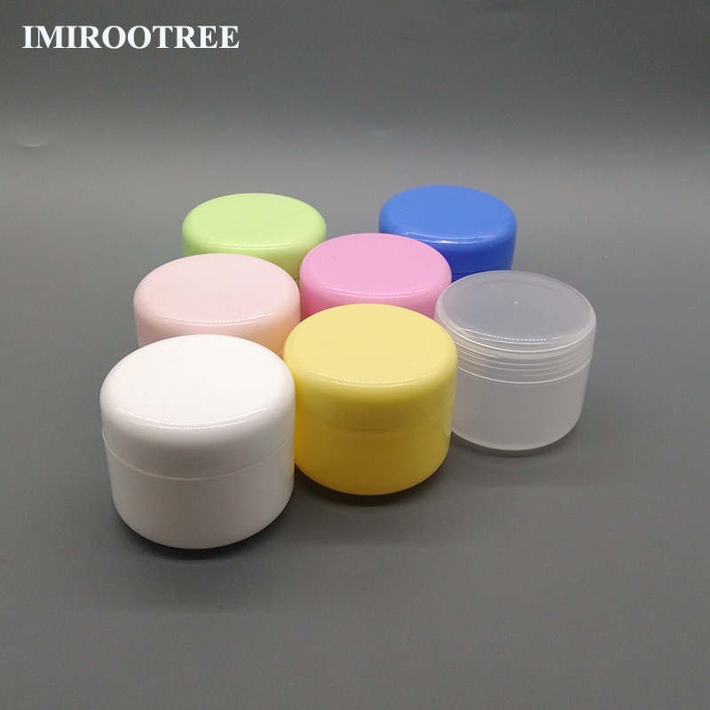 50ml 50g Colorful Face Cream Jars Pot Travel Plastic Empty Cosmetic Containers Cosmetic Sample Containers