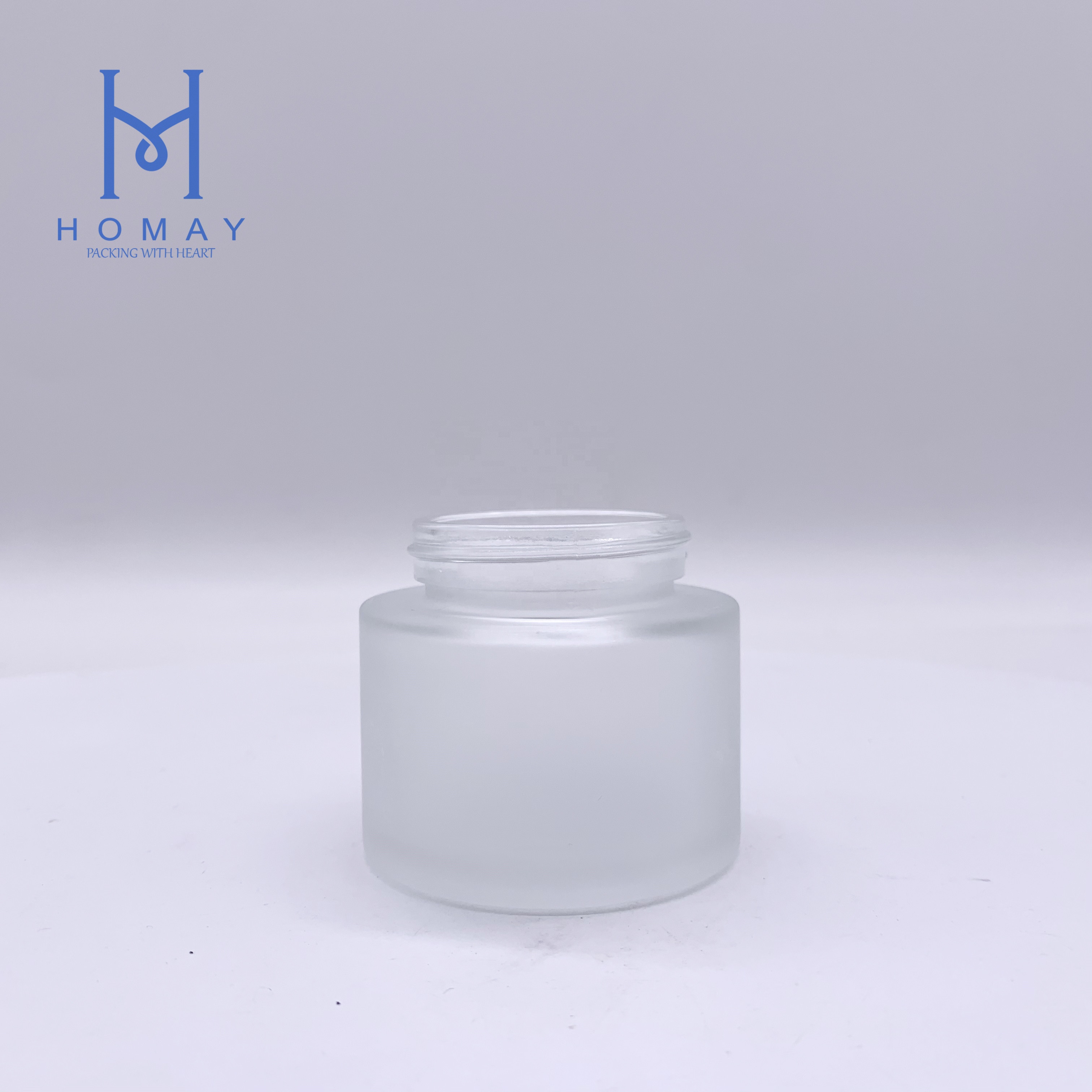 50ml 50g Luxury Clear Frost Glass Cosmetic Cream Jar For Eye Hair And Face