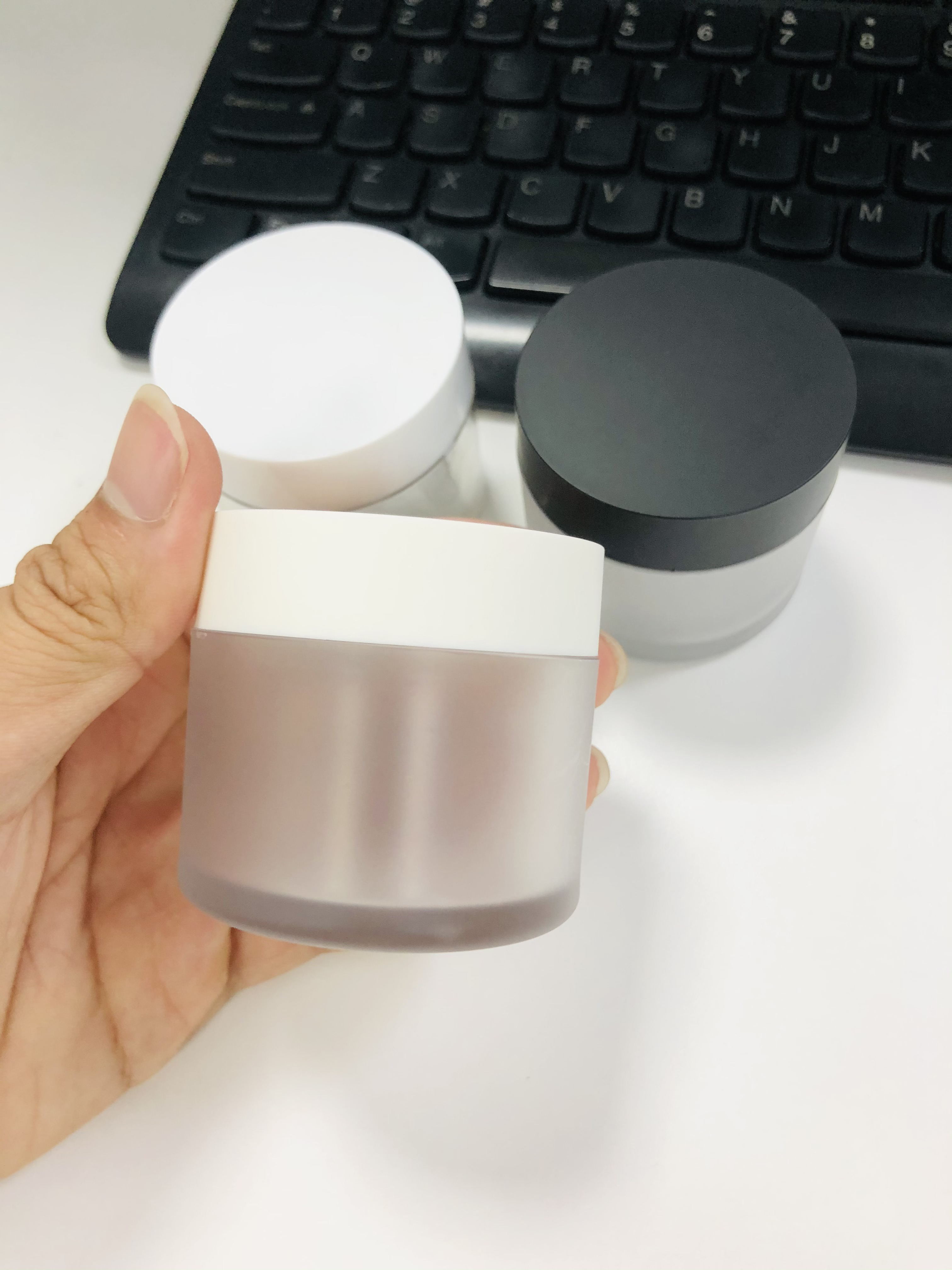 50ml 50g face cream jars cosmetic packaging frosted clear pet plastic cosmetic jars with plastic lid