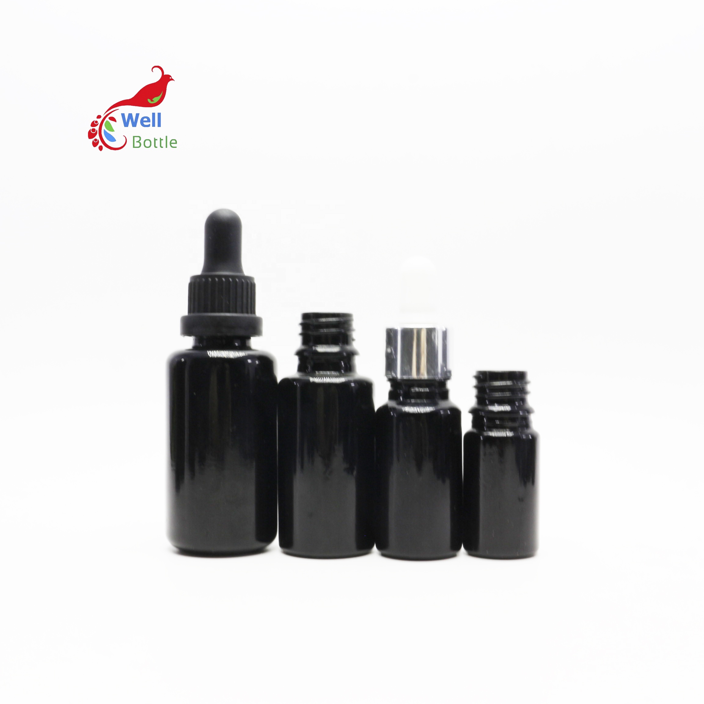 50ml 50g luxury black high quality dark violet glass eyelash serum bottle bottle luxury cosmetic packaging VB-25B