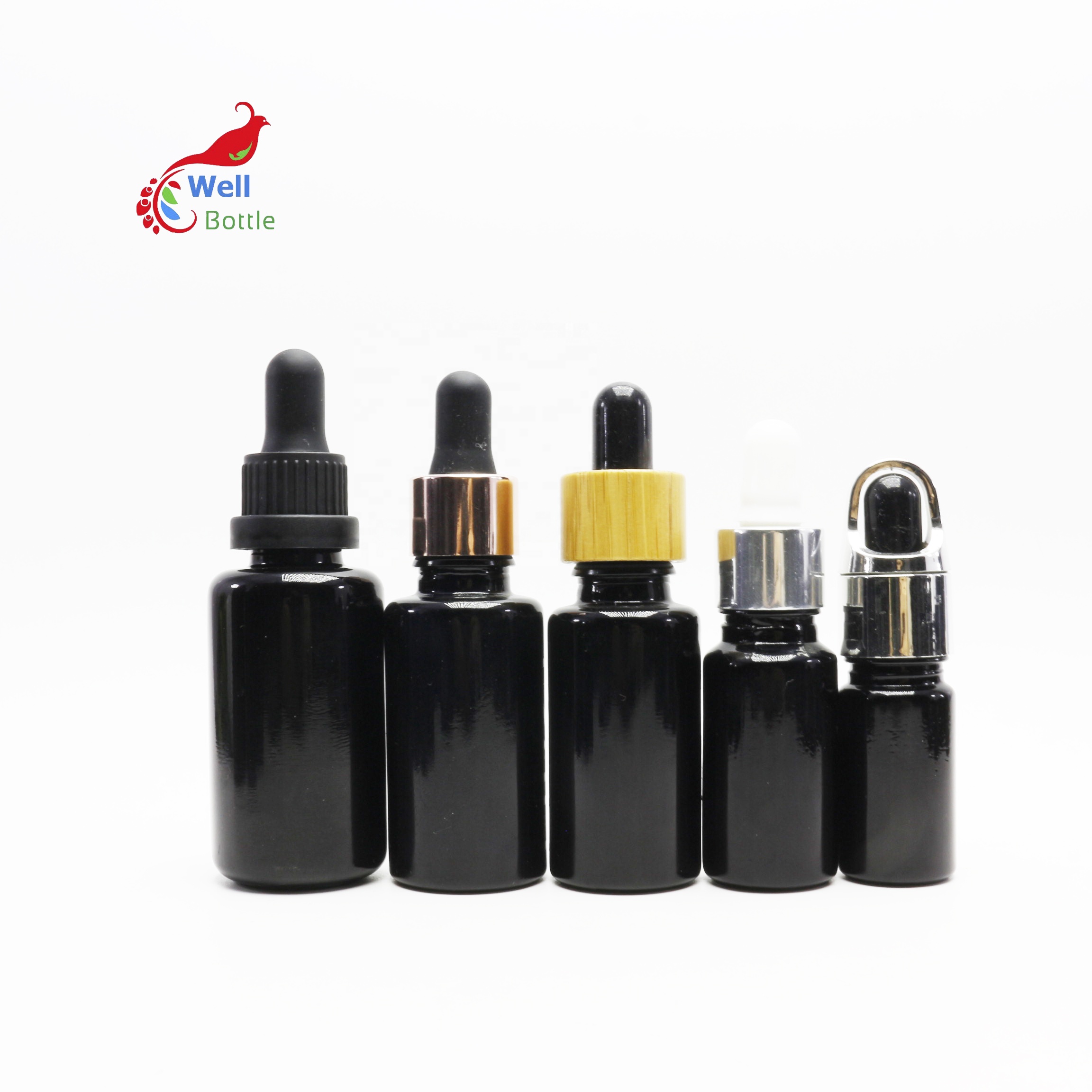 50ml 50g luxury black high quality dark violet glass eyelash serum bottle bottle luxury cosmetic packaging VB-25B