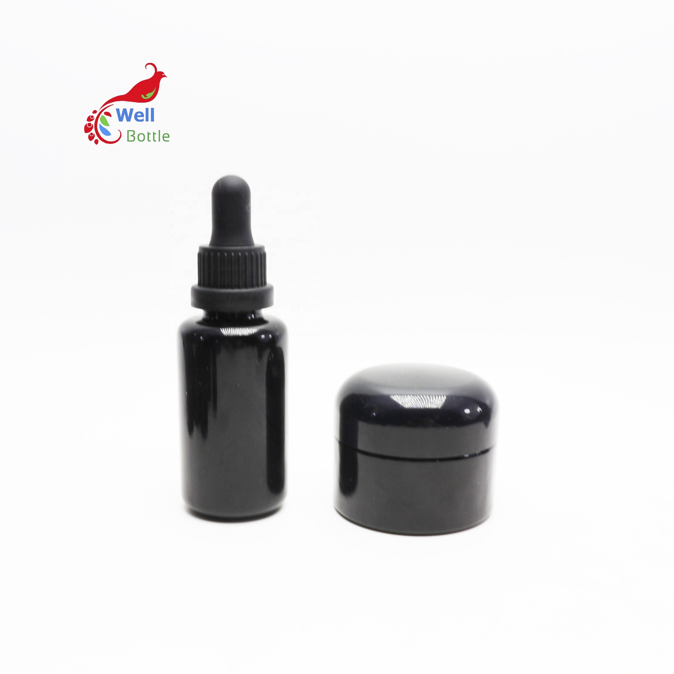 50ml 50g luxury black high quality dark violet glass eyelash serum bottle bottle luxury cosmetic packaging VB-25B