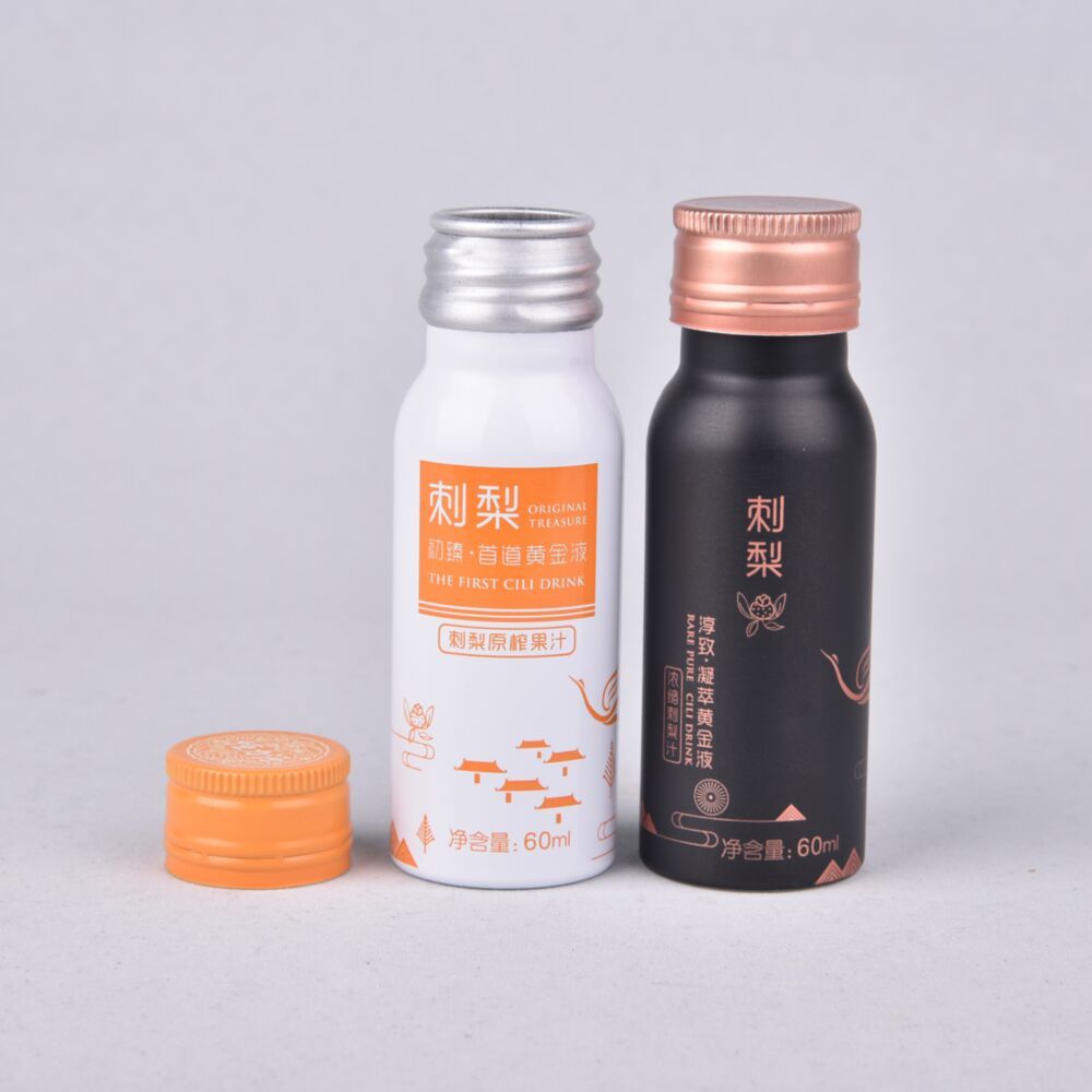 50ml 60ml 100ml small aluminum energy shot bottle with aluminum screw cap