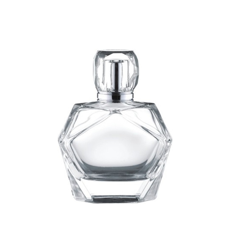 50ml 60ml 90ml fan shaped cosmetic glass perfume bottles square empty polished glass sprayer bottle