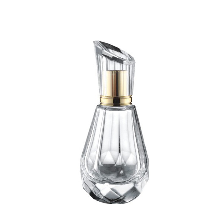 50ml 60ml 90ml fan shaped cosmetic glass perfume bottles square empty polished glass sprayer bottle