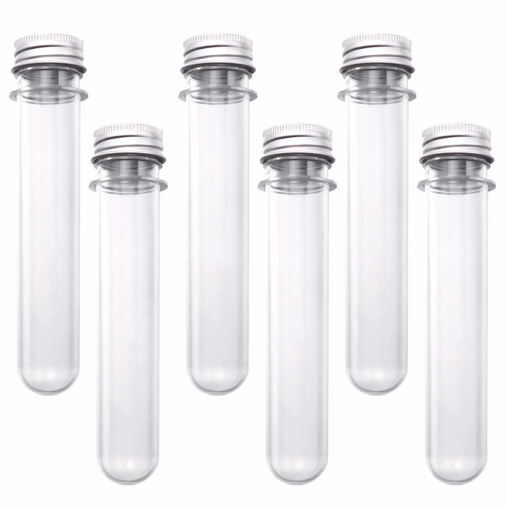 50ml 60ml Plastic Test Sample Tubes with Lids,Candy Bath Salt Storage Vial Containers with Screw Tops and Seal  liners