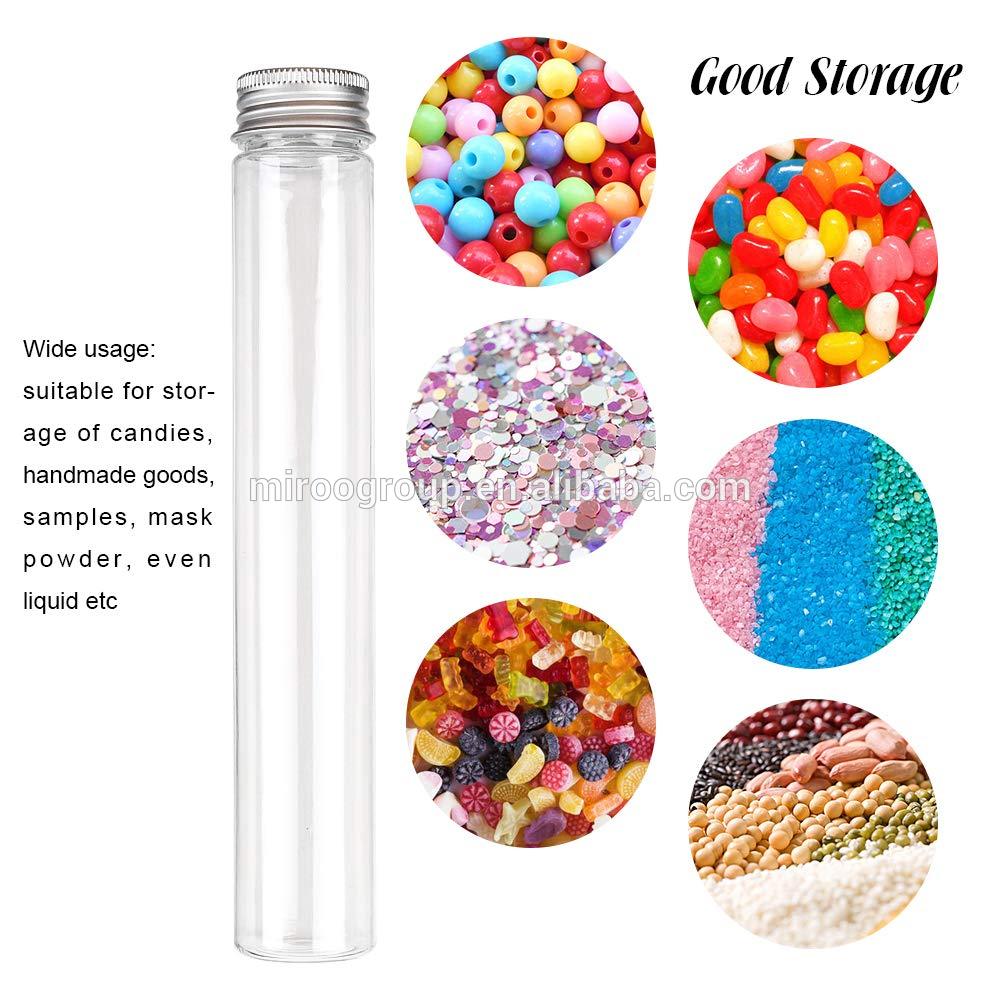 50ml 60ml Plastic Test Sample Tubes with Lids,Candy Bath Salt Storage Vial Containers with Screw Tops and Seal liners