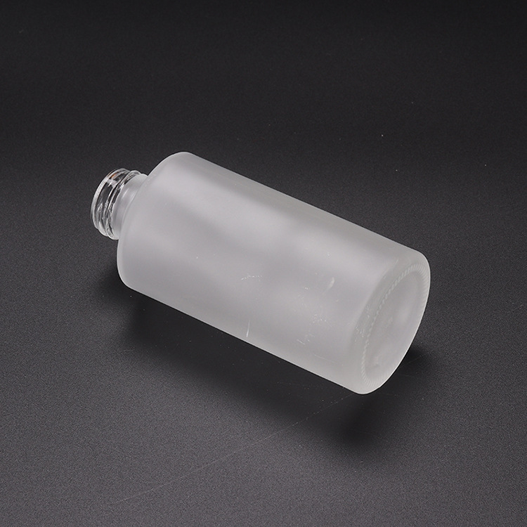 50ml 60ml transparent frosted cylinder glass serum lotion bottles with treatment pump