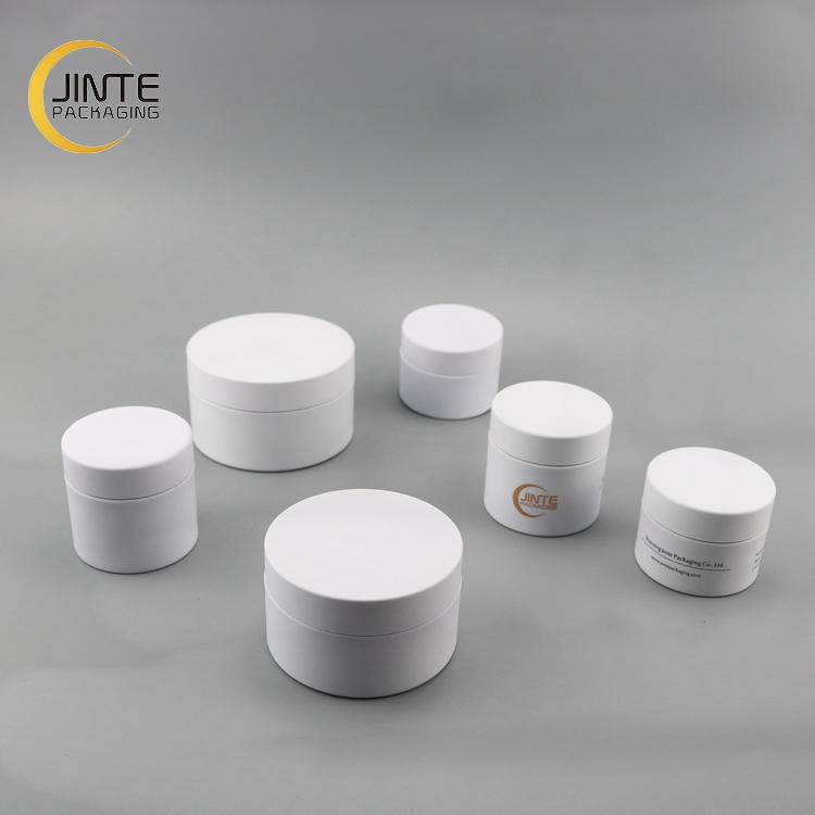 50ml 70ml 100ml 150ml 200ml Matte White PETG Cosmetic Plastic Jars with Matte White Lid