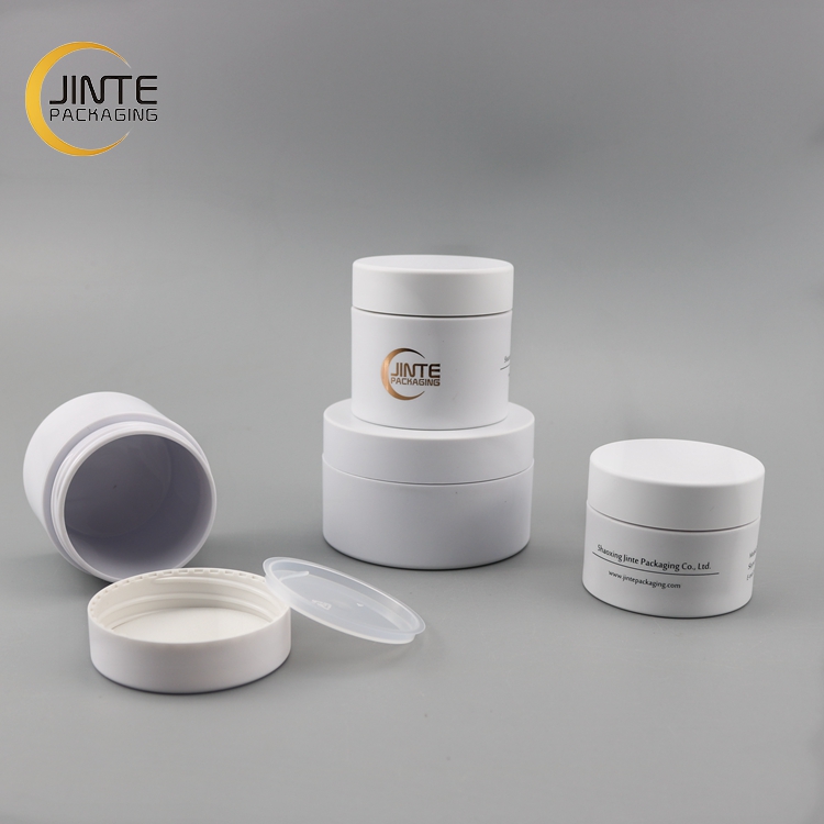 50ml 70ml 100ml 150ml 200ml Matte White PETG Cosmetic Plastic Jars with Matte White Lid