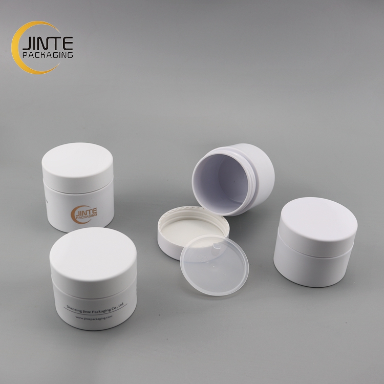 50ml 70ml 100ml 150ml 200ml Matte White PETG Cosmetic Plastic Jars with Matte White Lid