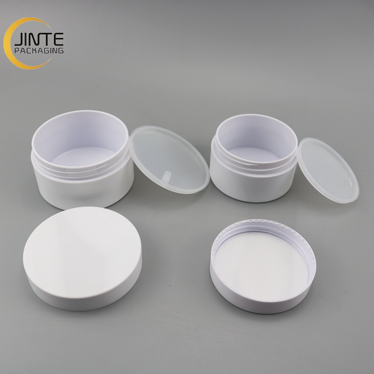 50ml 70ml 100ml 150ml 200ml Matte White PETG Cosmetic Plastic Jars with Matte White Lid