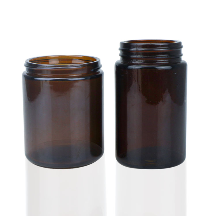 50ml 70ml 100ml 200ml 220ml Cream Amber Glass Jars for Glass Cosmetic