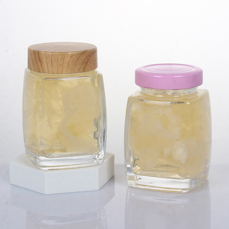 50ml-750ml high-end large-mouth multigrain square honey jam glass bottle