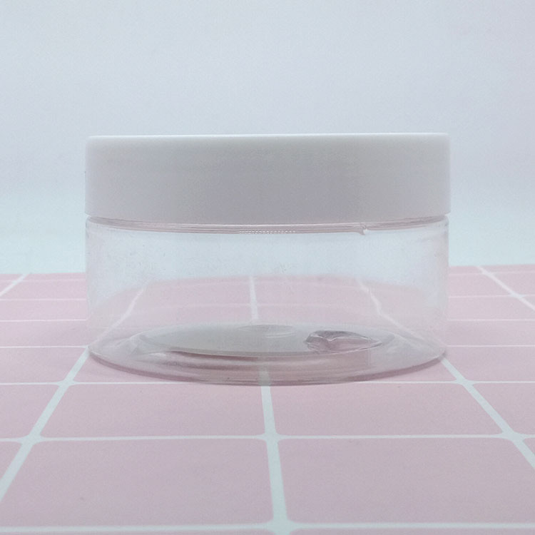 50ml 80ml 100ml 120ml 150ml 200ml cosmetic clear pet plastic jar with white plastic lid