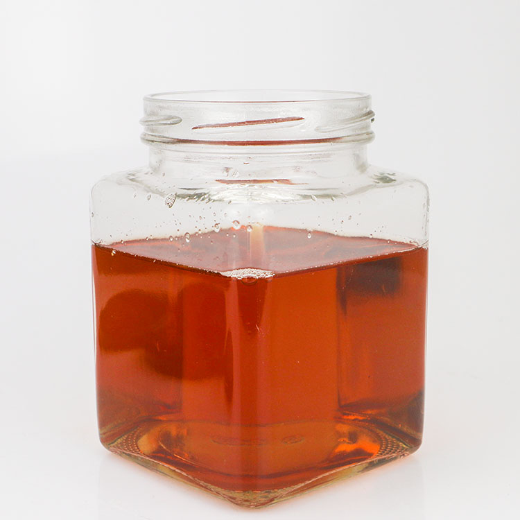 50ml 80ml 100ml 130ml 200ml 280ml 380ml 650ml Square Empty Honey Jar Glass with Black Metal Lid