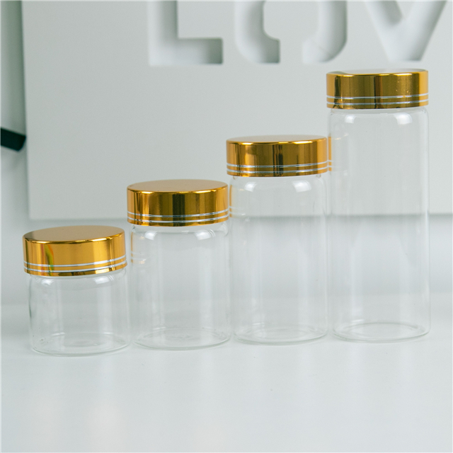 50ml 80ml 100ml 150ml Glass Bottle with Gold Screw Cover,  Ornament Wishing Jars Vial, can be Customized Logo and Free Shipping