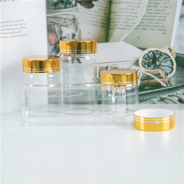50ml 80ml 100ml 150ml Glass Bottle with Gold Screw Cover, Ornament Wishing Jars Vial, can be Customized Logo and Free Shipping