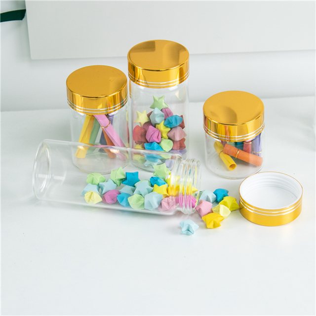 50ml 80ml 100ml 150ml Glass Bottle with Gold Screw Cover, Ornament Wishing Jars Vial, can be Customized Logo and Free Shipping