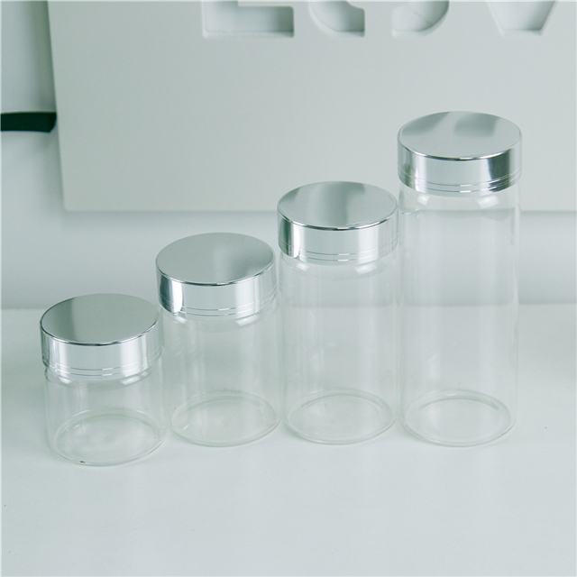 50ml 80ml 100ml 150ml Glass Bottle with Silver Screw Lid,  Ornament Wishing Jars Vial, can be Customized Logo and Free Shipping