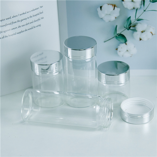 50ml 80ml 100ml 150ml Glass Bottle with Silver Screw Lid, Ornament Wishing Jars Vial, can be Customized Logo and Free Shipping