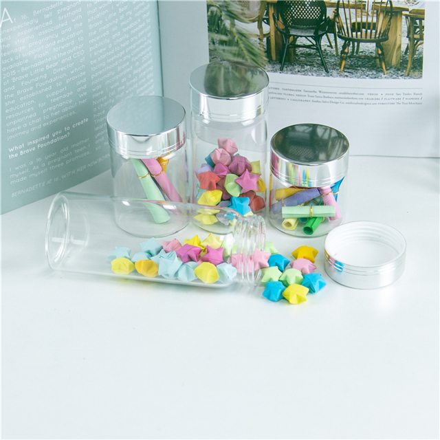 50ml 80ml 100ml 150ml Glass Bottle with Silver Screw Lid, Ornament Wishing Jars Vial, can be Customized Logo and Free Shipping