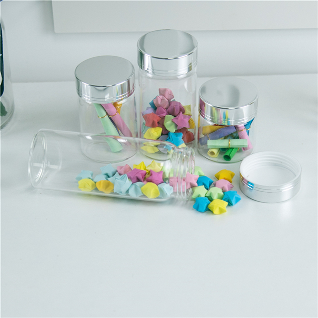 50ml 80ml 100ml 150ml Glass Bottle with Silver Screw Lid, Ornament Wishing Jars Vial, can be Customized Logo and Free Shipping