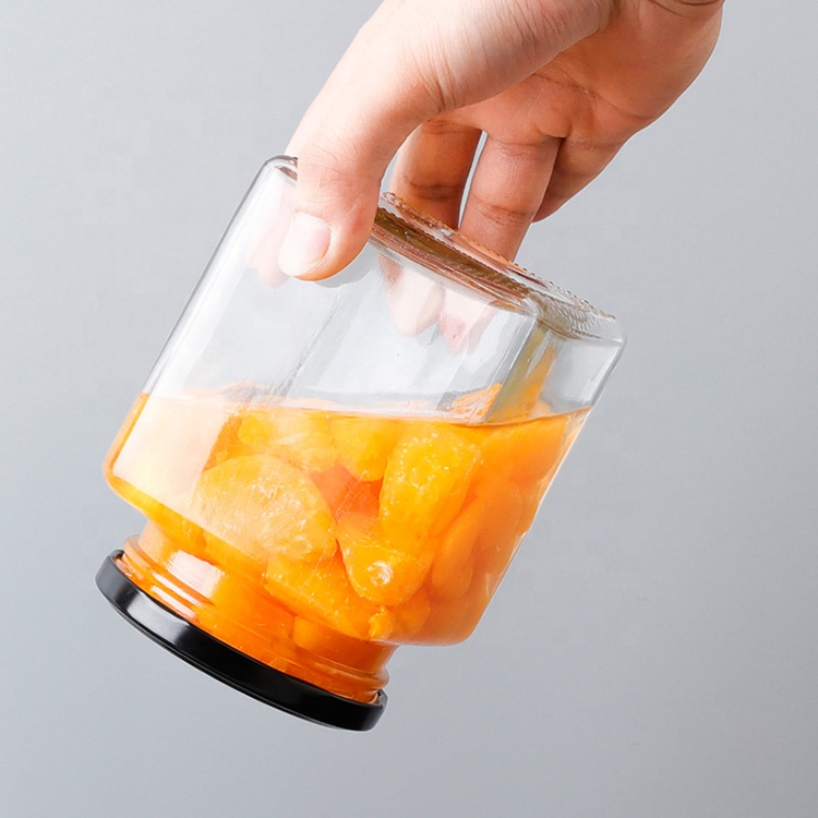 50ml 80ml 100ml 200ml square glass honey jar cheap jam jars food storage jar with metal lids