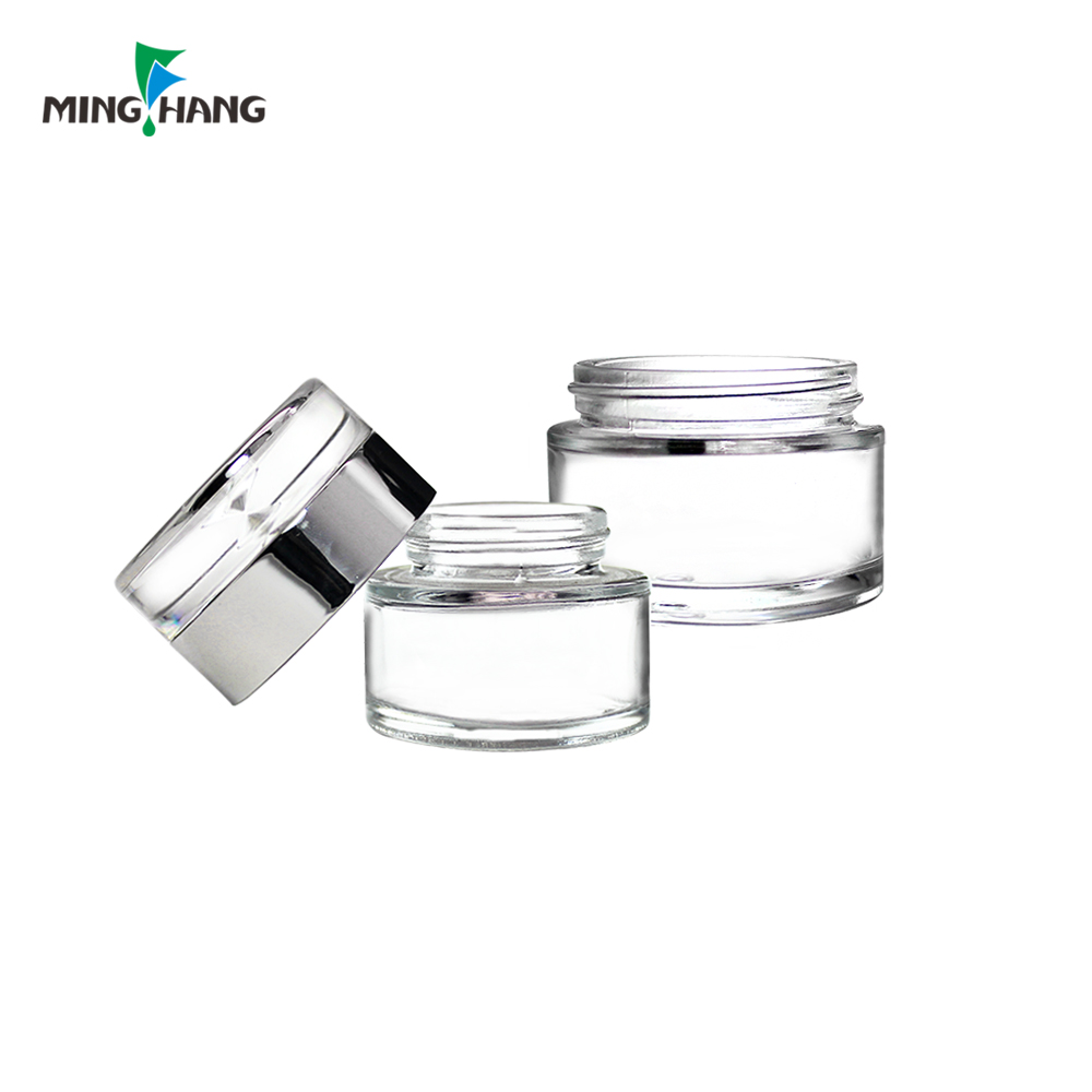 50ml 80ml 100ml Empty Clear Cosmetic Set Glass Lotion Bottle With Pump